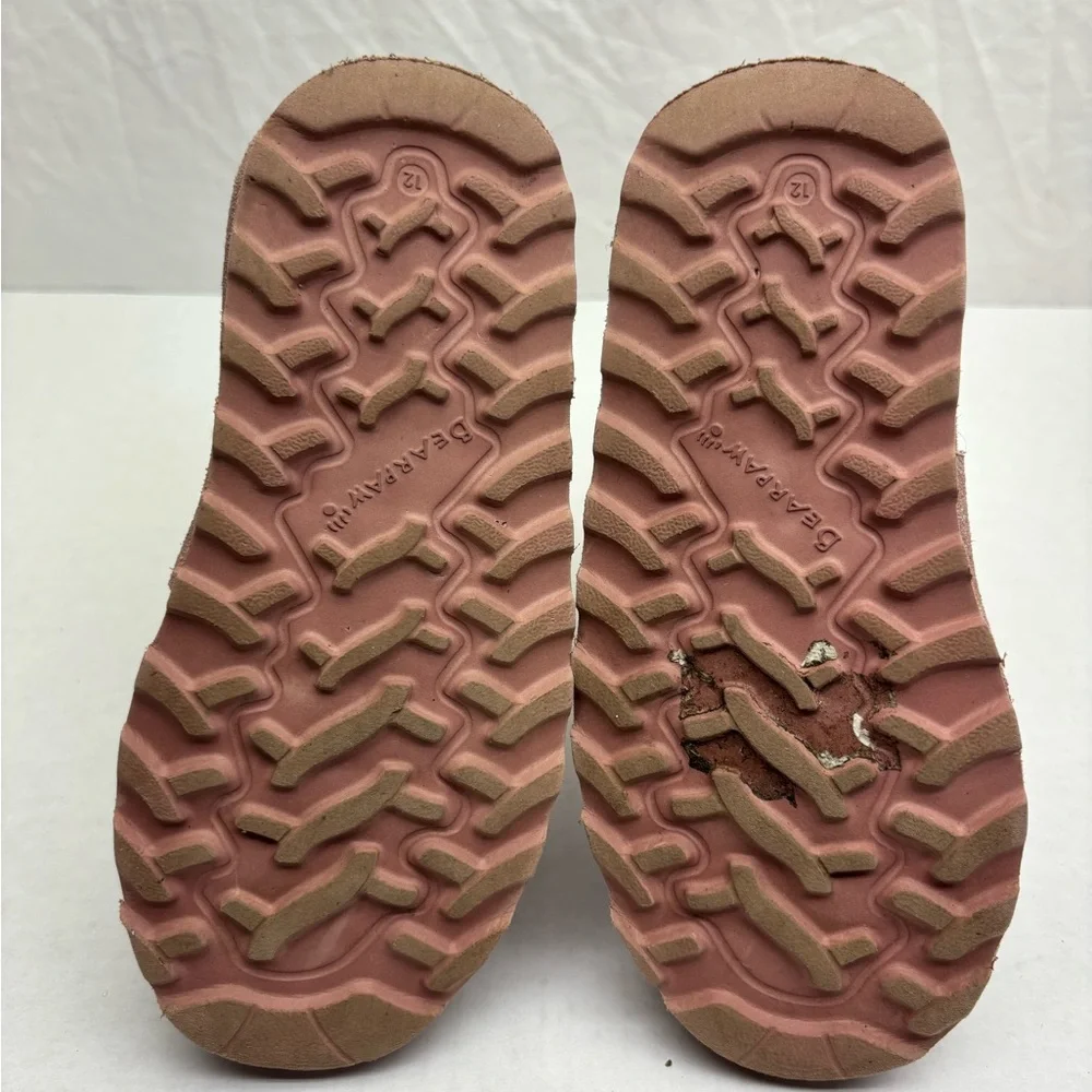 BearPaw Girls Metallic Dusty Rose Suede Boots size 12 toddler girl